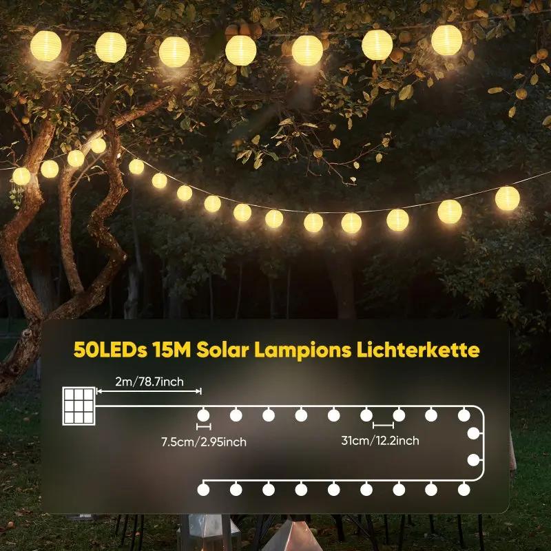 camperflower solar markisen lichterkette SALCAR Solar Lichterkette: 5-20 m, 8 Modi, IP44, Energiesparend, Wetterfest – sekeymall