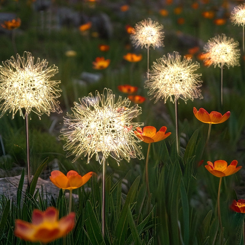 Salcar 2er Set LED Solar Gartenleuchte mit Löwenzahnähnlich