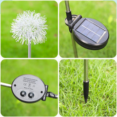 Salcar 2-piece set of LED solar garden lights with dandelion-like design