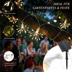 Salcar LED Solar Feuerwerk Lichterkette Außen – 150 LEDs, 10 Stränge, 8 Modi, Fernbedienung, Warmweiß Garten- & Weihnachtsdeko