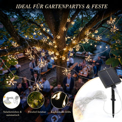 Salcar LED Solar Feuerwerk Lichterkette Außen – 150 LEDs, 10 Stränge, 8 Modi, Fernbedienung, Warmweiß Garten- & Weihnachtsdeko