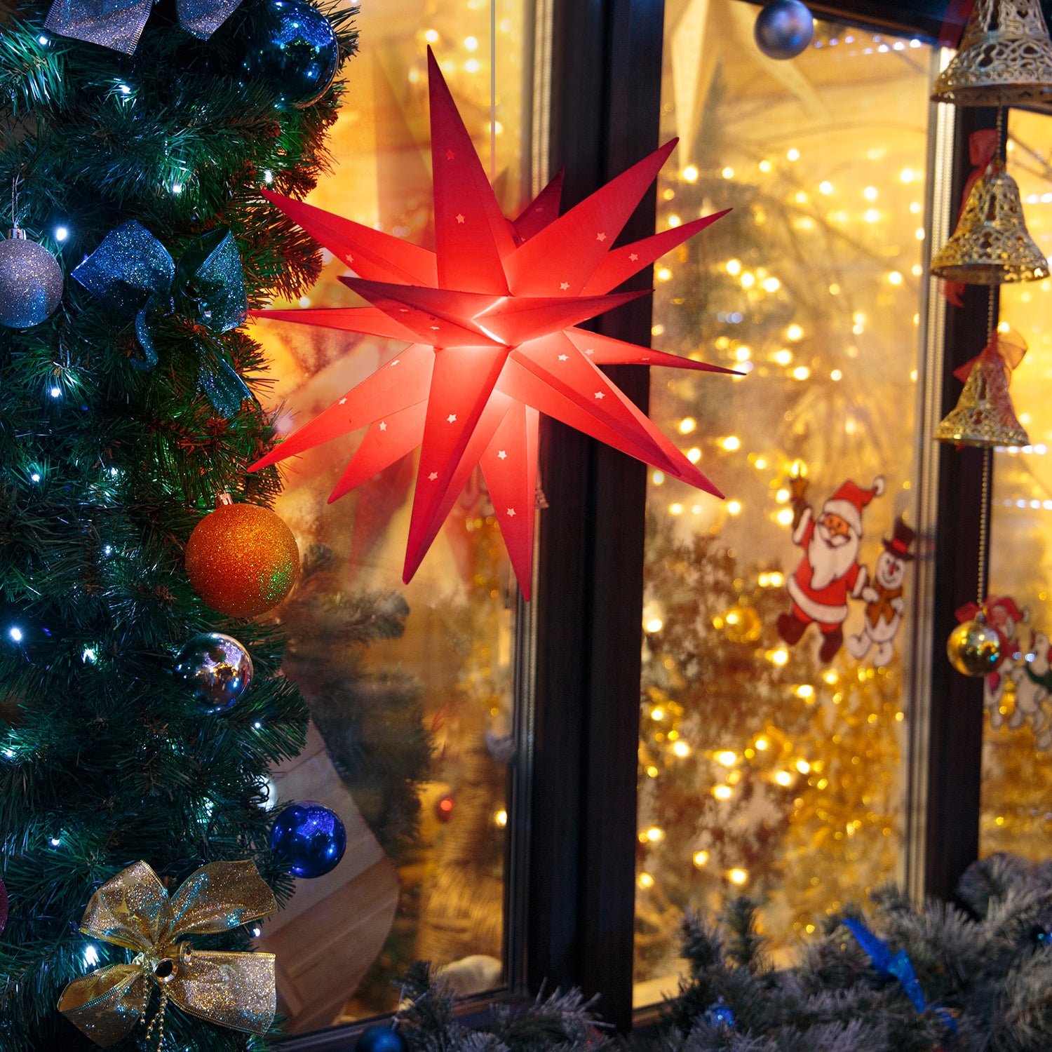 Salcar LED Papierstern 60 cm – Beleuchteter 3D Weihnachtsstern mit 18 – sekeymall