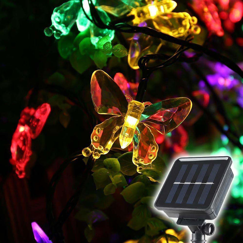 Salcar 5 m / 10m LED solar butterfly fairy lights, 20 / 50 LEDs