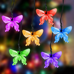 Salcar 5 m / 10m LED solar butterfly fairy lights, 20 / 50 LEDs