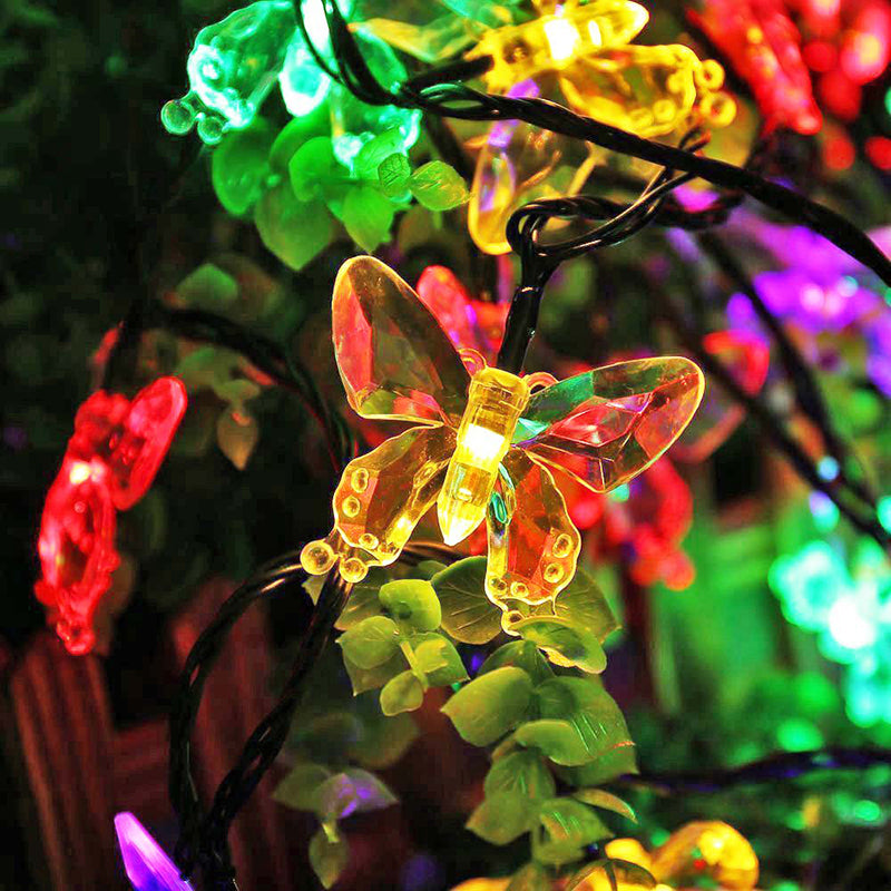 Salcar 5 m / 10m LED solar butterfly fairy lights, 20 / 50 LEDs