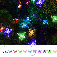 Salcar 5 m / 10m LED solar butterfly fairy lights, 20 / 50 LEDs