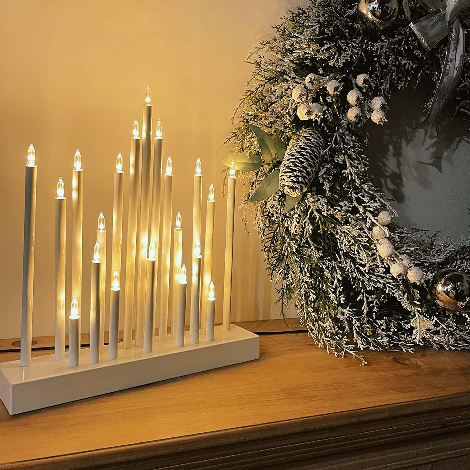 Salcar LED Adventsleuchter Stern – Batteriebetriebener Lichterbogen mit 20 LEDs, Warmweiß – Weihnachtsdeko für Fenster & Tisch