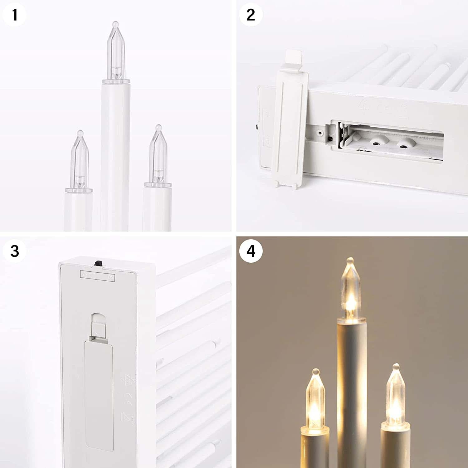 Salcar LED Adventsleuchter Stern – Batteriebetriebener Lichterbogen mit 20 LEDs, Warmweiß – Weihnachtsdeko für Fenster & Tisch