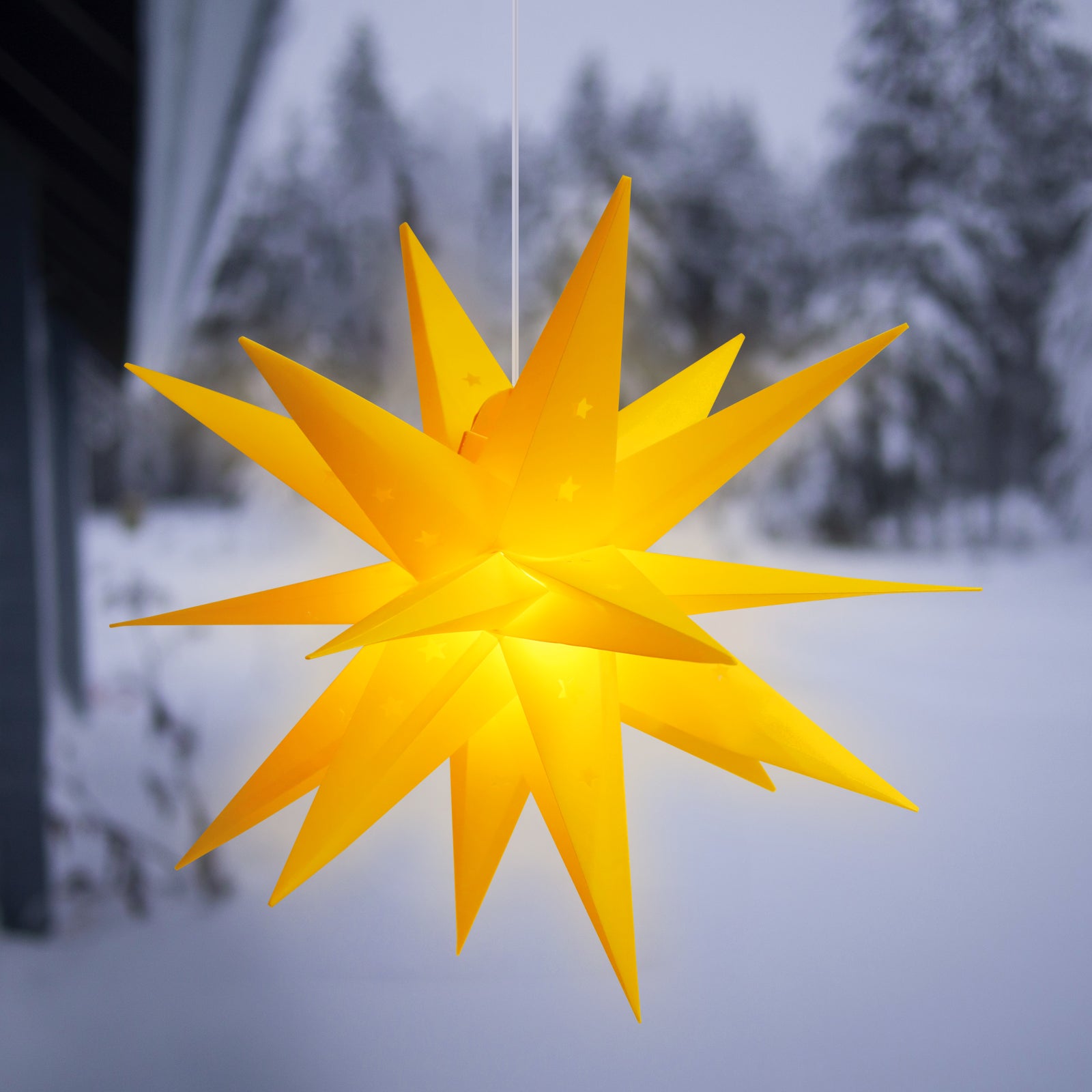 Salcar LED Papierstern 60 cm – Beleuchteter 3D Weihnachtsstern Gelb – sekeymall