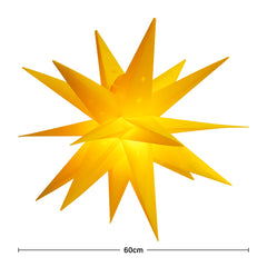 Salcar LED Papierstern 60 cm – Beleuchteter 3D Weihnachtsstern Gelb mit 18 Spitzen, Warmweißes Licht, Hängende Weihnachtsdeko für Fenster & Innenbereich