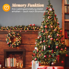 Salcar Weihnachtsbaum Lichterkette mit Ring & Girlanden – Warmweiß & Bunt, 9 Modi, Timer & Speicherfunktion, IP44 Wasserdicht – Für 0,9m bis 3,5m Tannenbäume