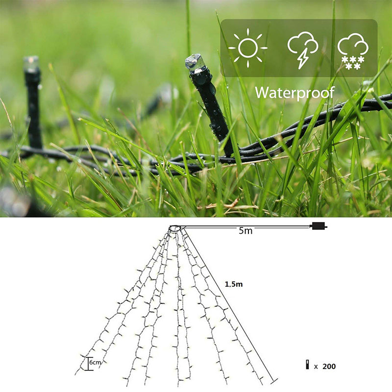 Salcar 3 m LED Christmas tree lights, with 10 strands, 350 LEDs, 31V GS certified power supply