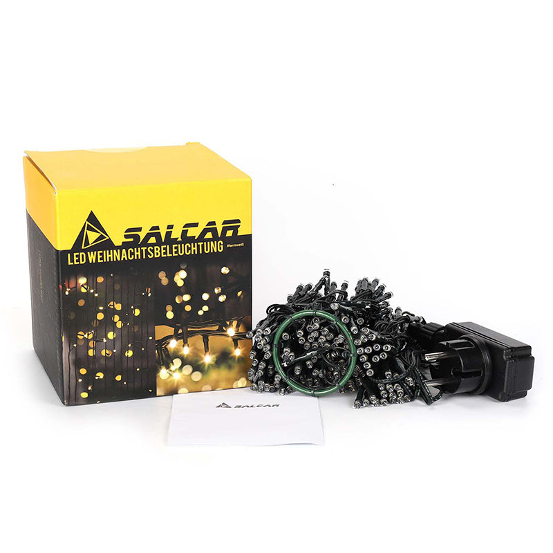 Salcar 3 m LED Christmas tree lights, with 10 strands, 350 LEDs, 31V GS certified power supply