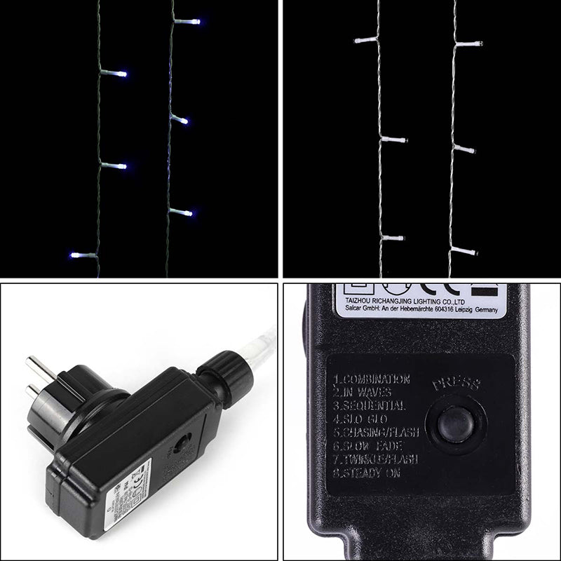 Salcar 3 x 3 m LED Lichtervorhang, 300 LEDs, 31V GS-zertifizierte Stromversorgung