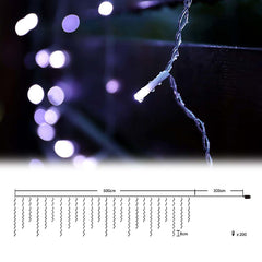 Salcar 2m/5 m / 10 m LED Eisregen Lichterkette, 80/ 200 / 400 LEDs, 31V GS-zertifizierte Stromversorgung