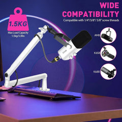 Fifine 1.5 kg Mikrofon Arm mit Mikrofonclip, 1/4'', 3/8'' und 5/8'' Adapter, BM88 Sekey
