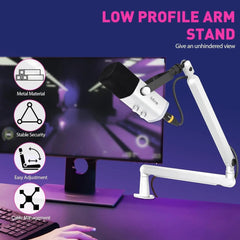 Fifine 1.5 kg Mikrofon Arm mit Mikrofonclip, 1/4'', 3/8'' und 5/8'' Adapter, BM88 Sekey