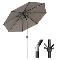 Sekey Sonnenschirm, 330cm Alu Gartenschirm 8-eckiger, mit Kurbel Sekey