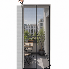 Sekey Magnetic Fly Screen for Balcony Doors – Cuttable &amp; Self-Adhesive, No Drilling Required (up to 155x245 cm, Black)