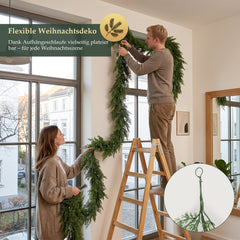 Salcar Künstliche Weihnachtsgirlande aus 100 % PE – Naturgetreue Thuja-/Zedern-Optik, extra dicht, 3 m / 5 m