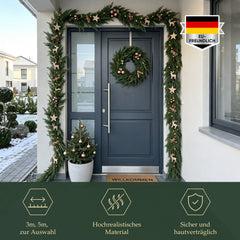 Salcar Künstliche Weihnachtsgirlande aus 100 % PE – Naturgetreue Thuja-/Zedern-Optik, extra dicht, 3 m / 5 m