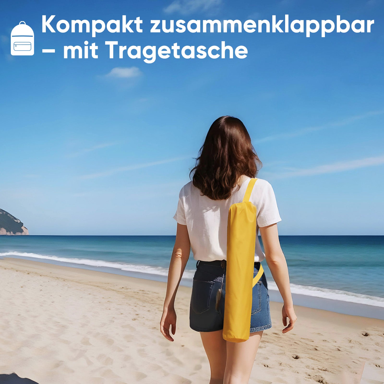 Faltbarer Strandliegestuhl mit gepolsterten Armlehnen – Leichter Campingstuhl bis 200 kg belastbar