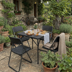 Sekey 5-piece garden furniture set, 4 chairs with folding table
