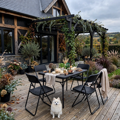 Sekey 5-piece garden furniture set, 4 chairs with folding table