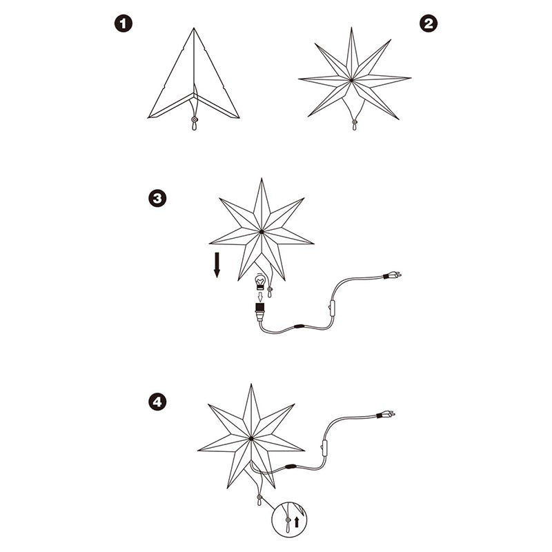 Salcar 55 cm / 75 cm LED Papierstern zum Aufhängen