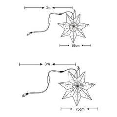 Salcar 55 cm / 75 cm LED paper star for hanging