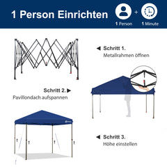 Sekey 300 x 300 cm Faltpavillon mit 4 Sandsäcken und Tragetasche