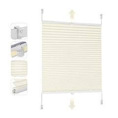 Sekey pleated blinds without drilling, beige