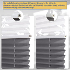 Sekey Plissee Day+Night ohne Bohren, 100% Verdunkelung, mit Muster Sekey