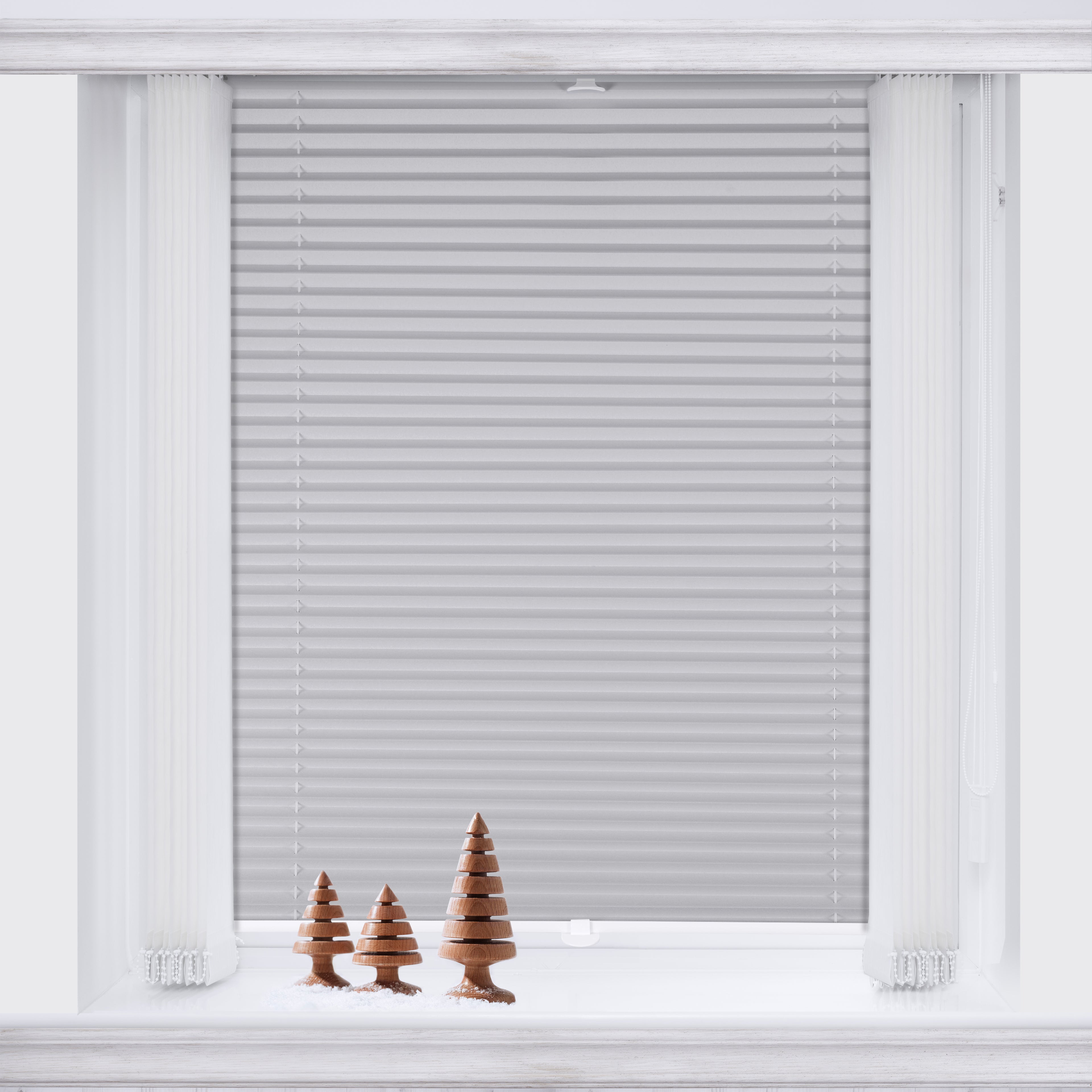 Sekey pleated blinds without drilling, light grey