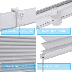 Sekey Plissee ohne Bohren, Hellgrau Sekey