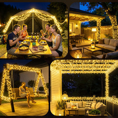 Salcar Solar Lichterkette Außen mit Fernbedienung – Warmweiß LED Garte – sekeymall