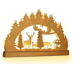 SALCAR LED Schwibbogen Weihnachten mit 10 LEDs – Batteriebetriebener Holz-Lichterbogen, Warmweißes Licht, Weihnachtsdeko für Innen, Fenster & Tisch