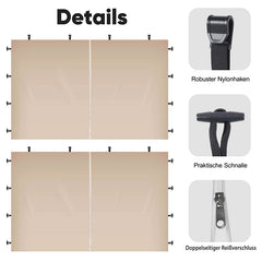 Sekey 290 x 200 cm Seitenwand für Pavillon, 2er Set