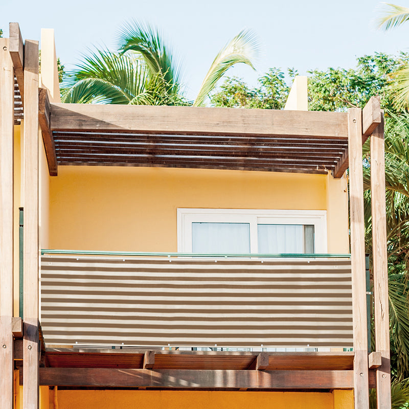 Sekey balcony privacy screen made of 220 g/m² HDPE, grey-white-black striped