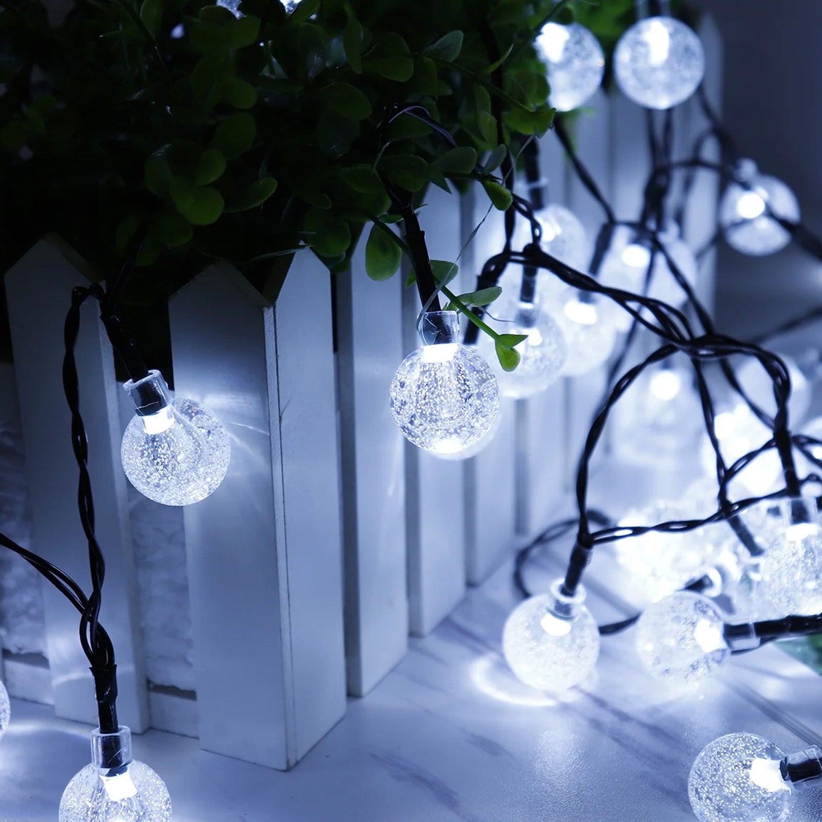 Salcar LED Lichterkette kaltweiß, solarbetrieben, wasserdicht – Ideal – sekeymall