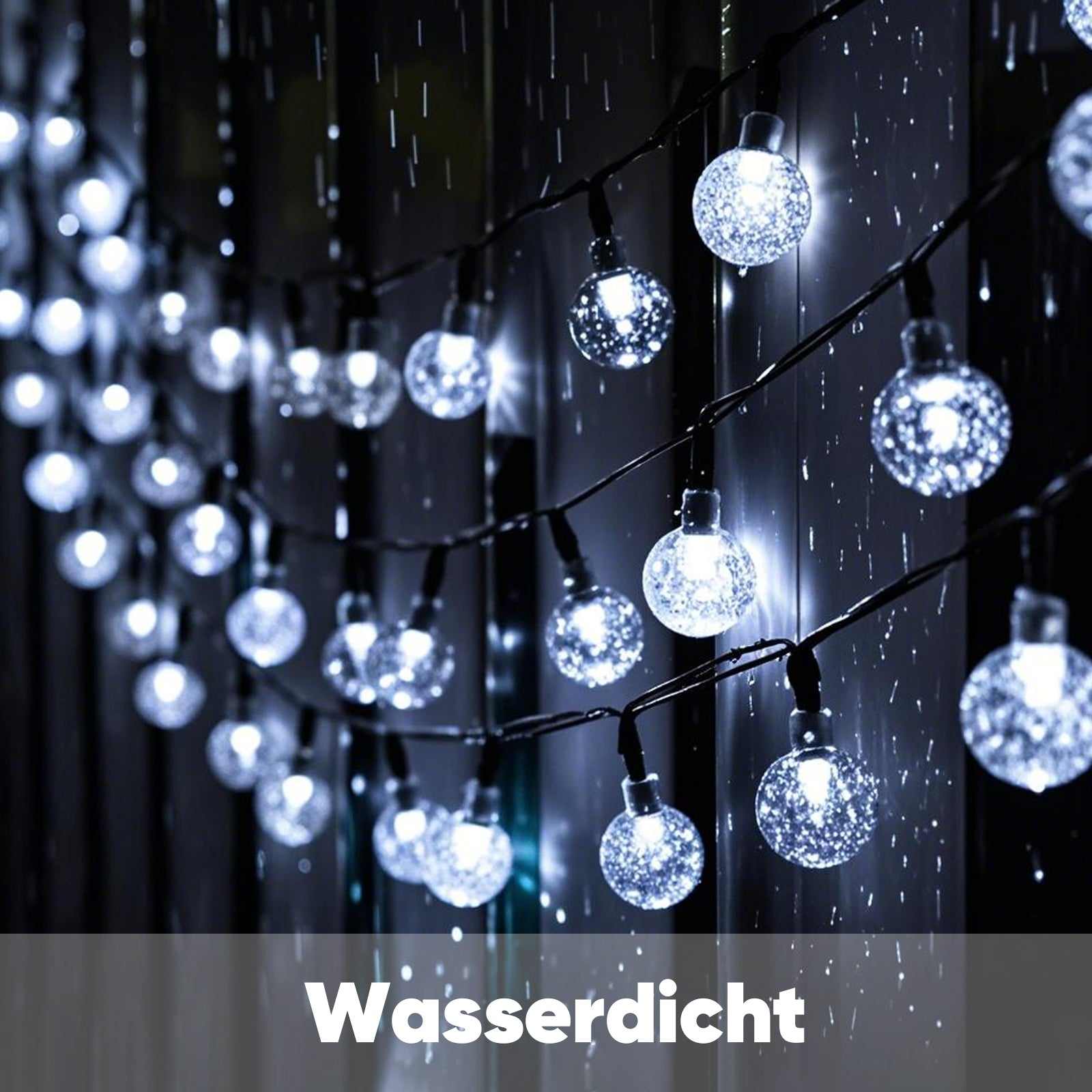 Salcar LED Lichterkette kaltweiß, solarbetrieben, wasserdicht – Ideal für Garten, Terrasse, Party & Weihnachten