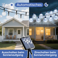 Salcar LED string lights, cool white, solar powered, waterproof – Ideal for garden, patio, party &amp; Christmas