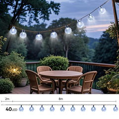 Salcar LED string lights, cool white, solar powered, waterproof – Ideal for garden, patio, party &amp; Christmas