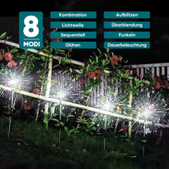 Salcar set of 2 LED solar garden lights with firework effect