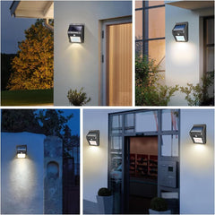 SALCAR Solar Wall Lights with Motion Sensor, 800 Lumens, Warm White, IP44 Waterproof – Solar Lamps for Outdoor Use, Garden, Balcony, Terrace