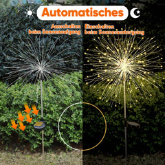 Salcar set of 2 LED solar garden lights with firework effect