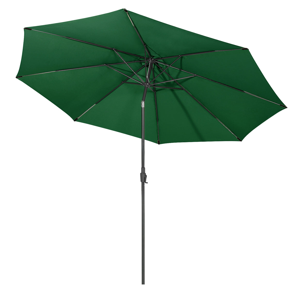 Sekey Runde Sonnenschirm Ø 350 cm mit Kurbel & Auto-Knickfunktion Windstabil, UPF 50+ Für Balkon, Terrasse & Garten Recyceltes Polyester (GRS-zertifiziert)