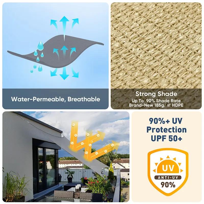 brand sonnensegel High-quality sun sail made of HDPE for UV protection and weather resistance – sekeymall