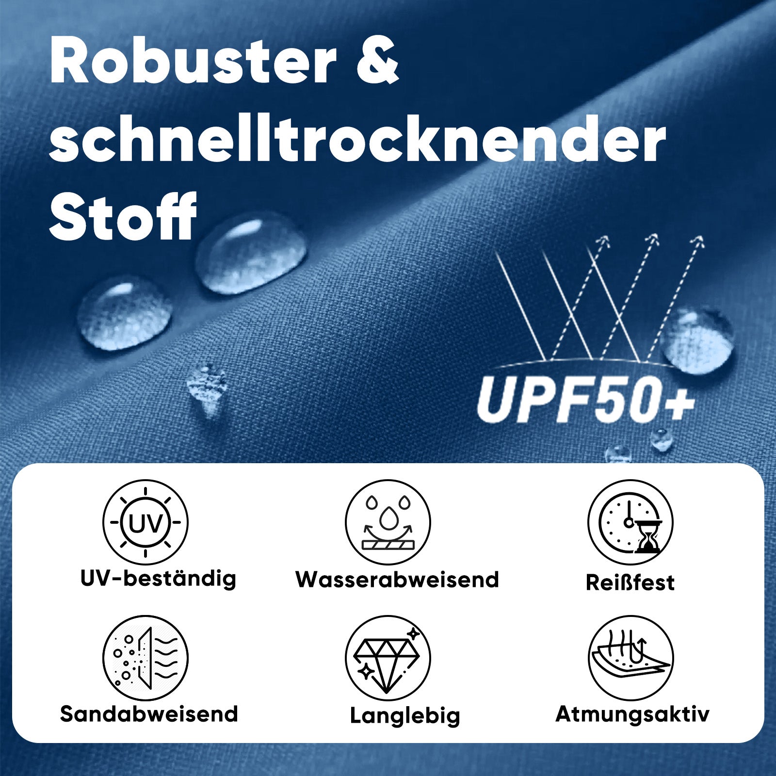 Faltbarer Strandliegestuhl mit gepolsterten Armlehnen – Leichter Campingstuhl bis 200 kg belastbar