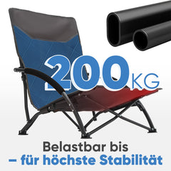 Sekey Faltbarer Strandliegestuhl mit gepolsterten Armlehnen – Leichter Campingstuhl bis 200 kg belastbar Sekey